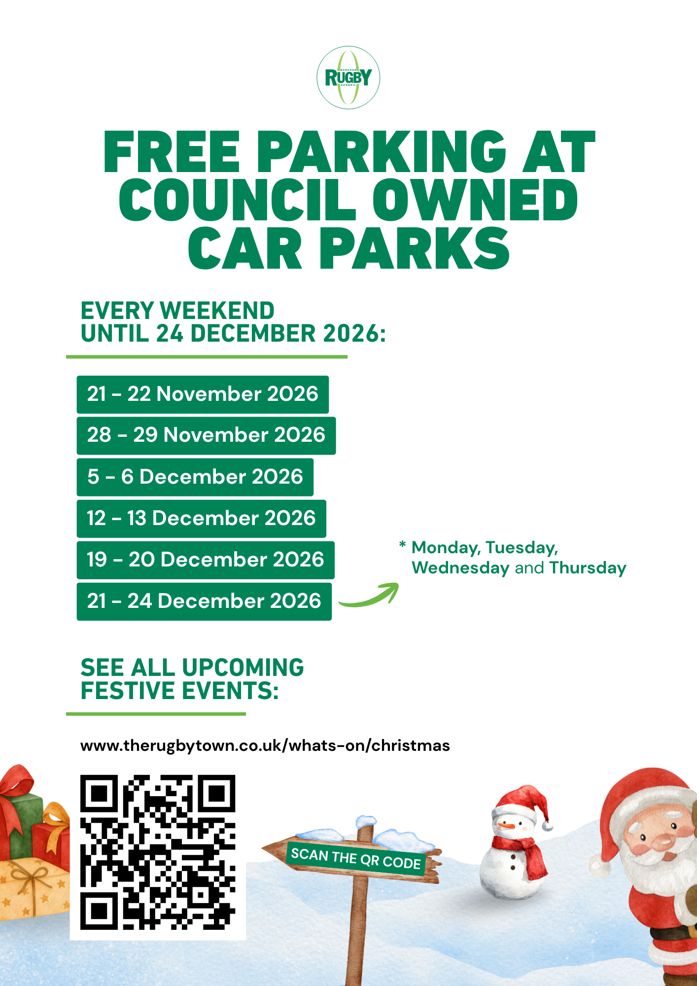 Free festive parking poster